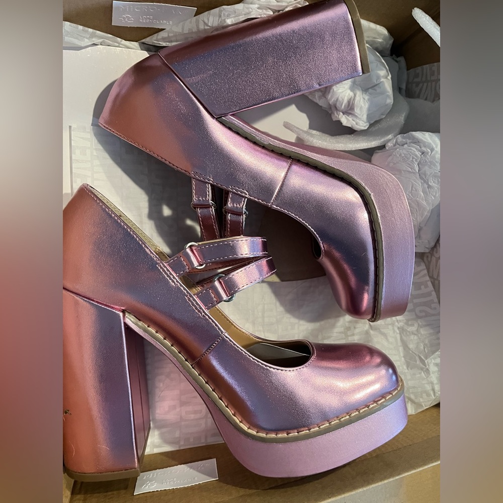 Pink Metallic Steve Madden Mary Janes